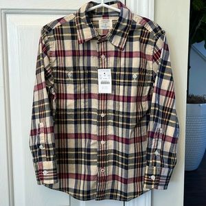J.Crew NWT boys flannel plaid button up shirt
